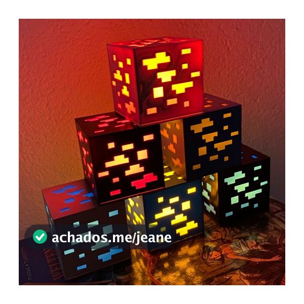 Luminária Abajur Estilo Mine Com varias Cores e Vela de Led