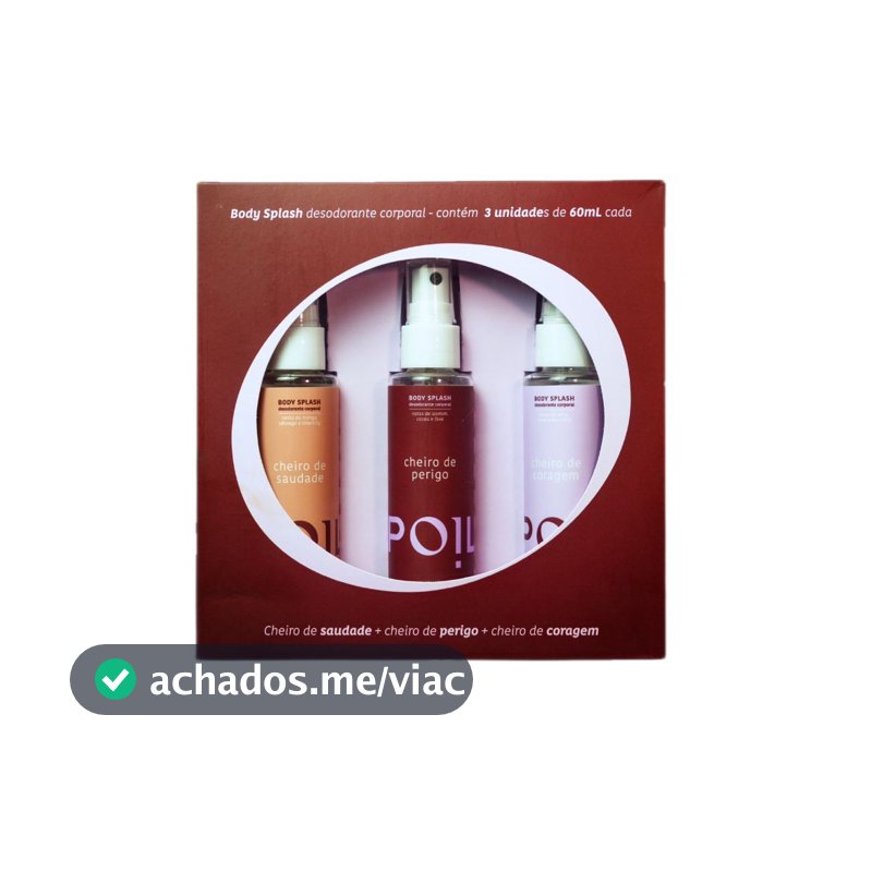 Kit 3 Mini Body Splashes Femininos Perfume Corporal Fragrâncias 60ml Spoiler