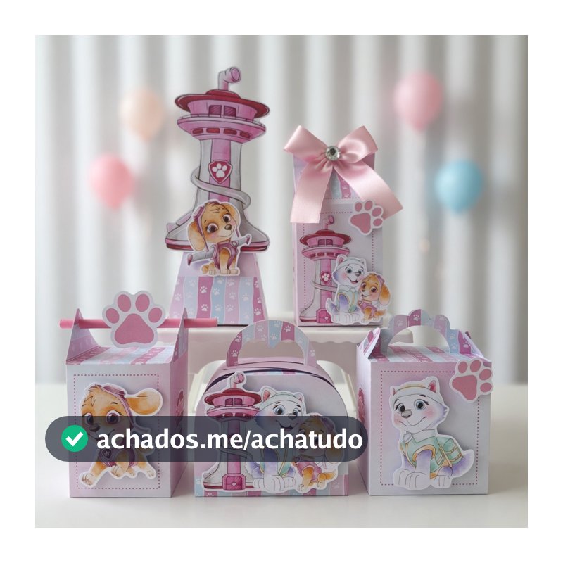KIT CAIXAS PATRULHA CANINA/SKYE E EVEREST/LEMBRANCINHAS PERSONALIZADAS