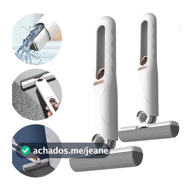 Kit 2 - Rodo Mini Mop Magico Limpa E Seca Rodinho De Pia Cozinha retrátil