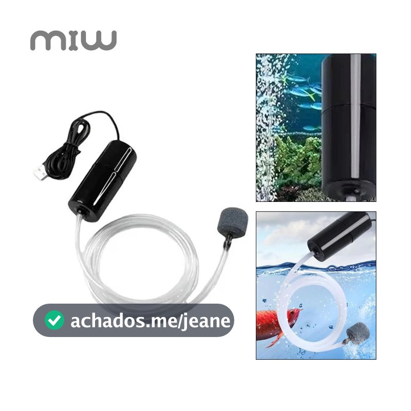 MIW Bomba de Aquário USB Portátil Oxigenação Eficiente Para Acessório Adequado para todas as espécies de peixes