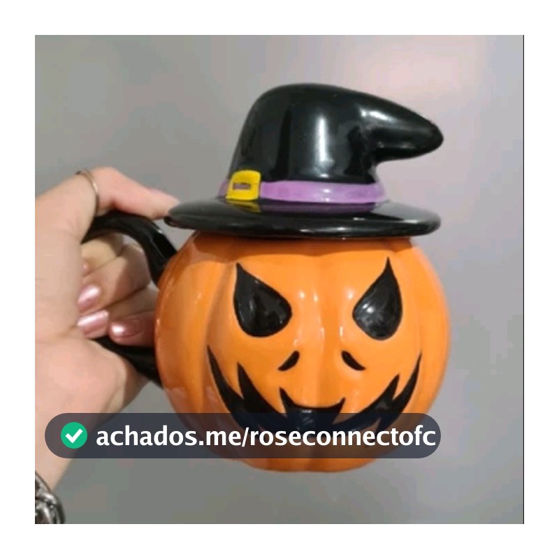 Caneca chapéu de bruxa halloween de porcelana
