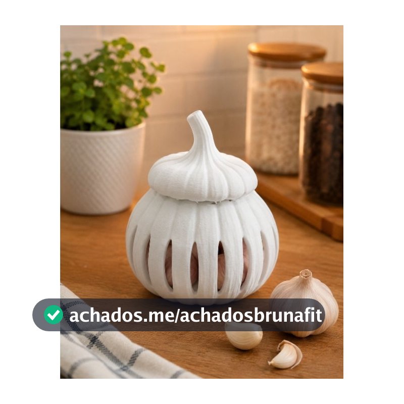 Pote para Alho com Ventilação Porta Alho Decorativo Organizador de Cozinha 2 Tamanhos