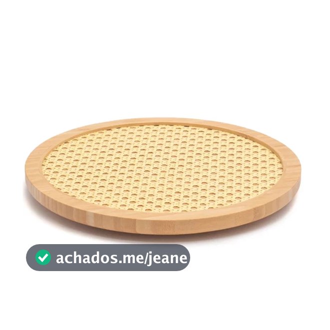 Bandeja Giratória Wolff de Bambu com Fundo em Treliça 30cm