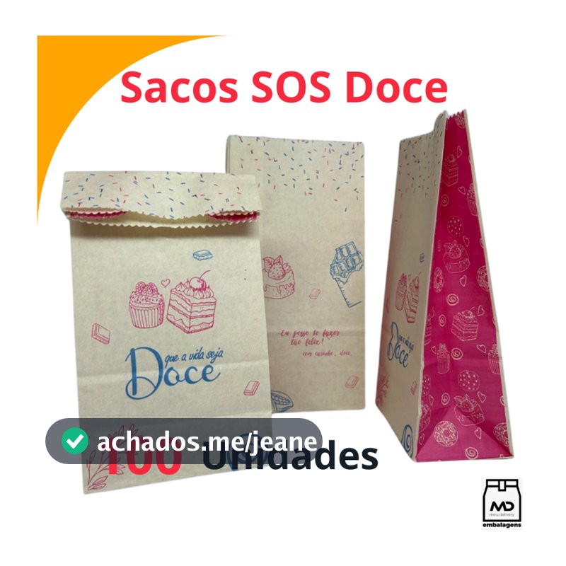 SACO KRAFT SOS PP, P E G TEMA DOCE DOCERIA DOCINHOS COOKIESC/ 100 UNIDADES DIVERSOS TAMANHOS