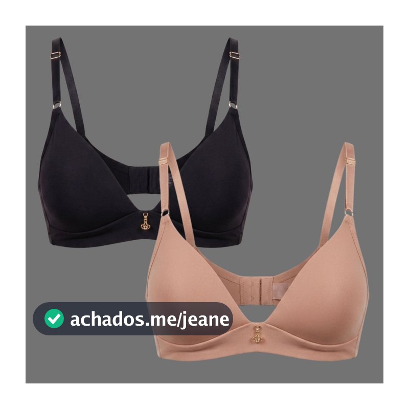 Kit 2 Sutiã de Bojo Sem Aro Reforçado Poliamida Triangular Microfibra