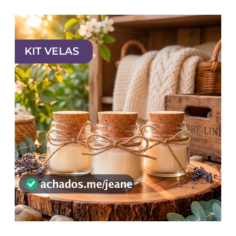 Kit Velas 10/6/2 Aromatica Cera de Coco Lembrancinhas Perfumadas batizado Casamento - tampa de rolha