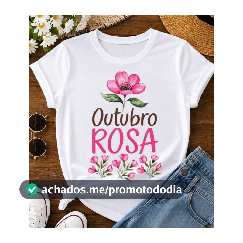 T-Shirt Camiseta Feminina Tshirt  Estampada Outubro Rosa Camisa 100% Algodão Envio Imediato