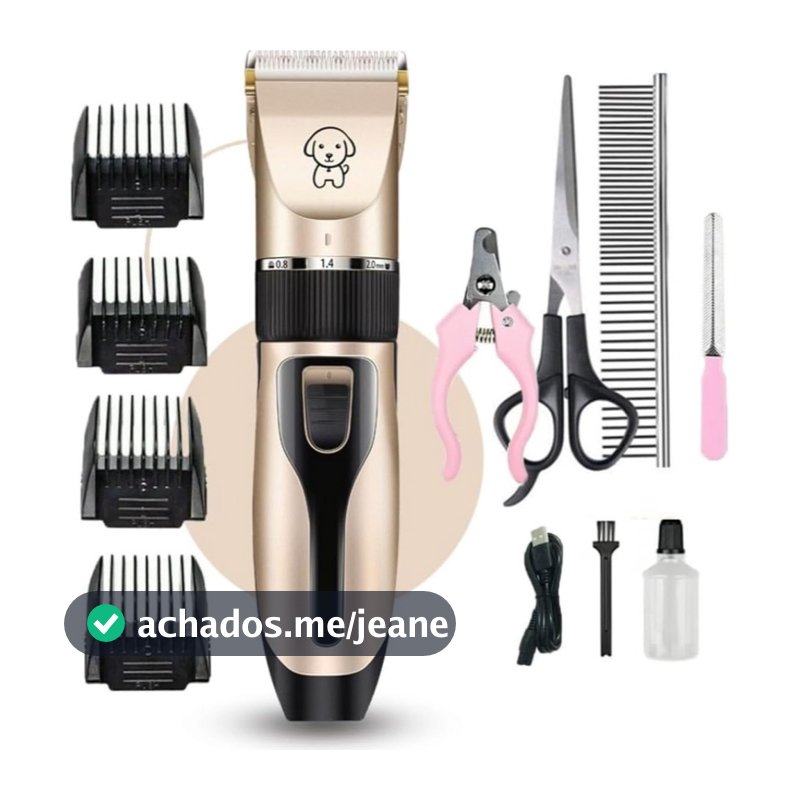 Kit Máquina Para Tosar Pet + Tesoura + Pente + Lixa Máquina Profissional Para Cachorro & Gato