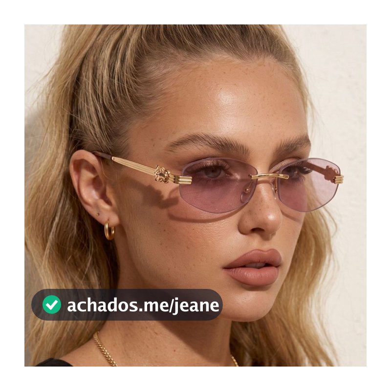 Oculos de Sol Oval Fino Premium Blogueira Tendencia do Momento em Alta Tigre Virginia uv400 Feminino