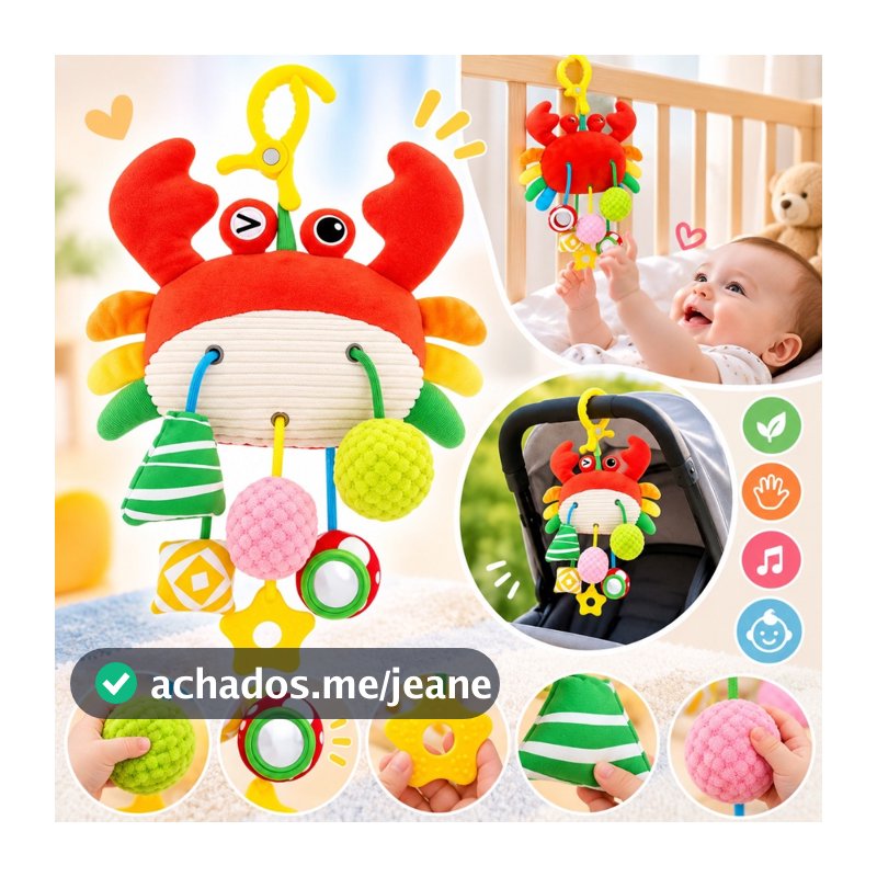 Mobile de Berço Infantil Caranguejo puxador sensorial Promoção