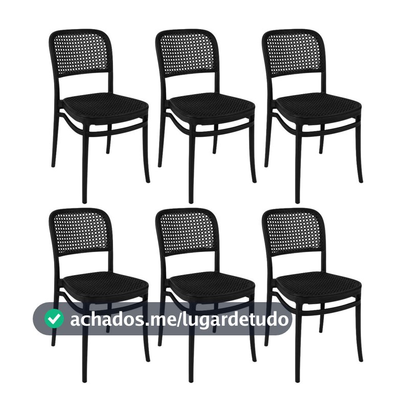 Kit 6 Cadeiras de Jantar Roma para Sala e Cozinha