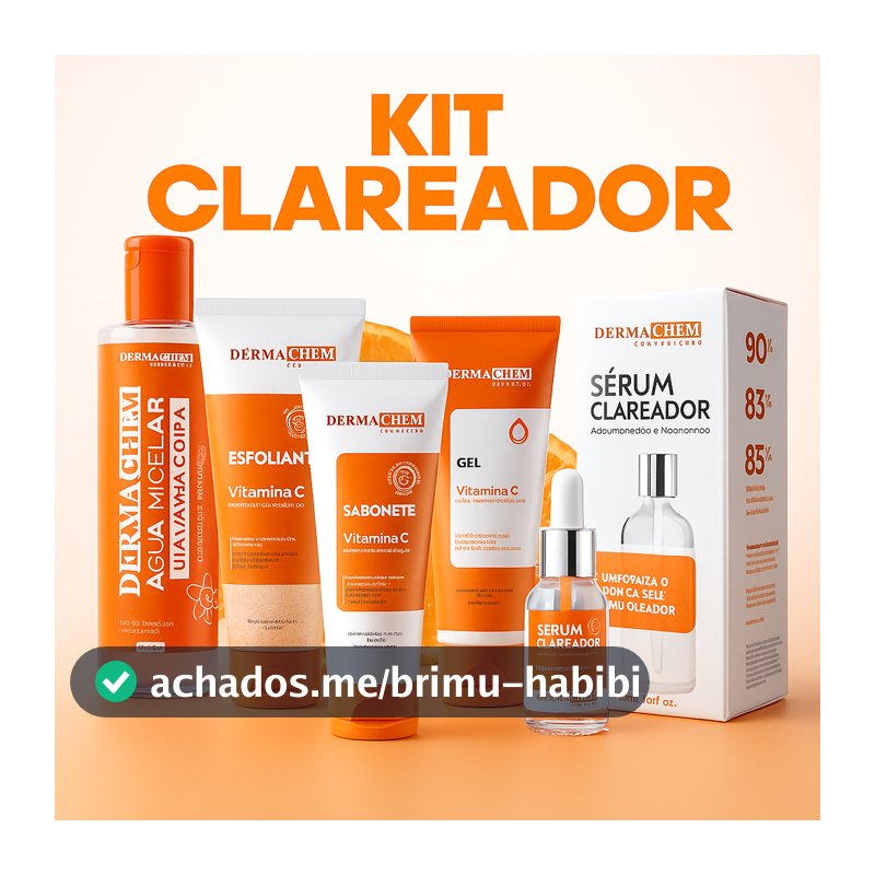 Kit Skin Care Clareador Facial Completo Vitamina C para Manchas, Melasma e Anti-idade