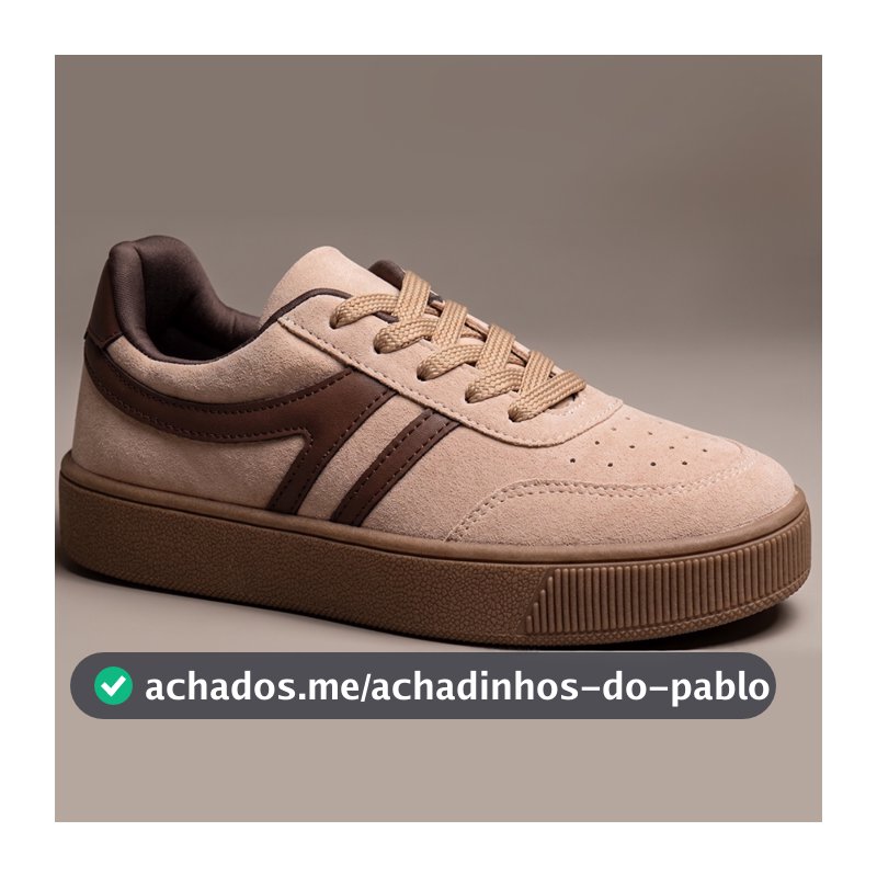 Tênis Feminino Casual Camurça Detalhe Lateral Listra Dupla Moderno Break GiGiL
