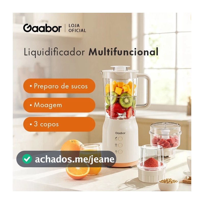 Gaabor Processador de Alimentos 1,2L com Motor Potente 400W, Inclui Moedor de Carne e Liquidificador JM-12E01A