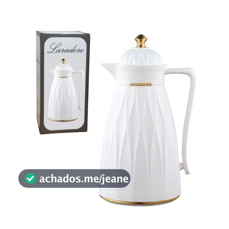 Garrafa Térmica de Café Laradore Chic - Branca e Dourada 1L