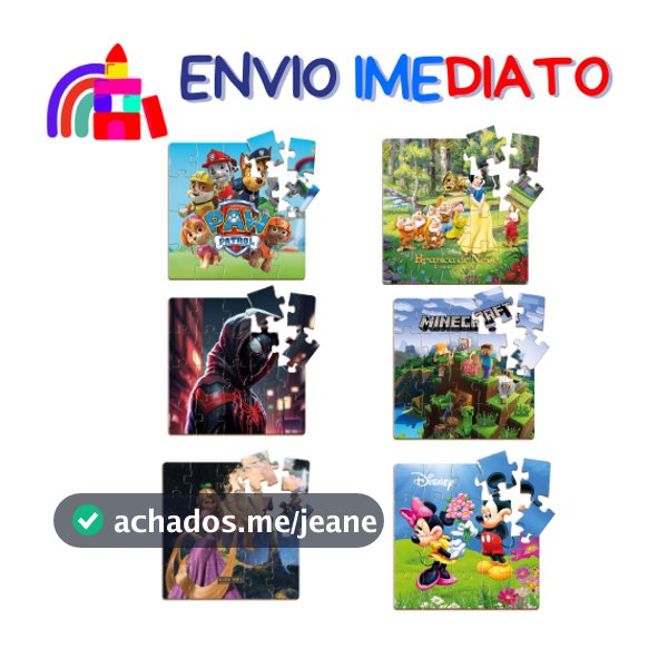 Jogos Quebra Cabeça Infantil - Em Madeira Mdf - 20 Peças- Criança - Pode Escolher