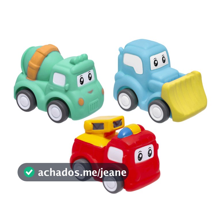 Carrinho Mordedor Bebe Animado em Vinil Macio Buba