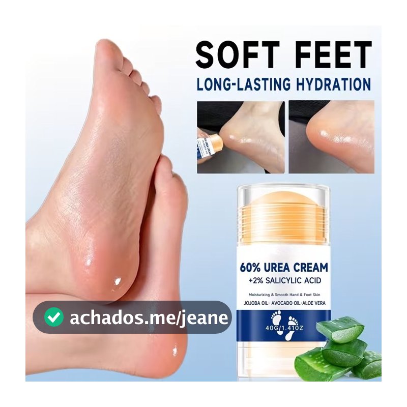Poder Avançado de 60% de Uréia e Aloe: Creme Hidratante Profundo para Pés com Pele Seca e Rachada, Esfoliante Diário