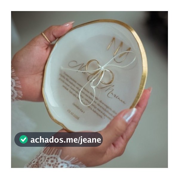 Porta Alianças em Resina Abaulado | Cerimônia de Casamento | Alianças de Casamento