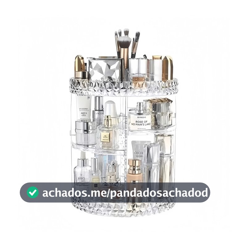 Organizador de maquiagem Giratório 360º Acrílico Suporte de Cosméticos