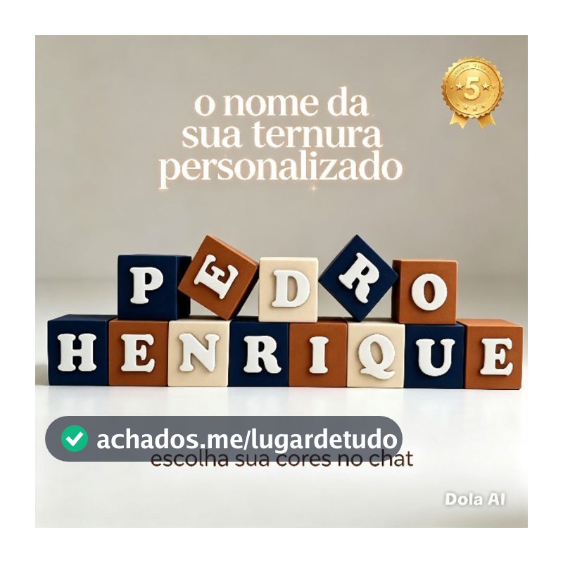 Cubos blocos  com Nome do Bebê em Madeira 5x5cm | Decoração Personalizada