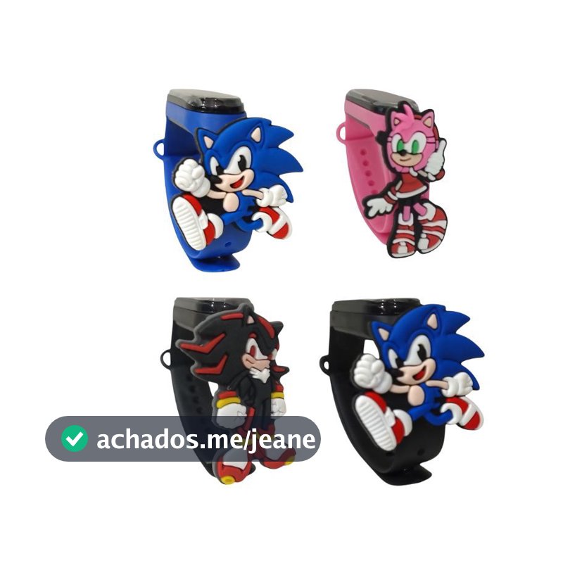 Relógio infantil Sonic / Relógio digital LED/ /Relógio turma Sonic/Relógio amy rose