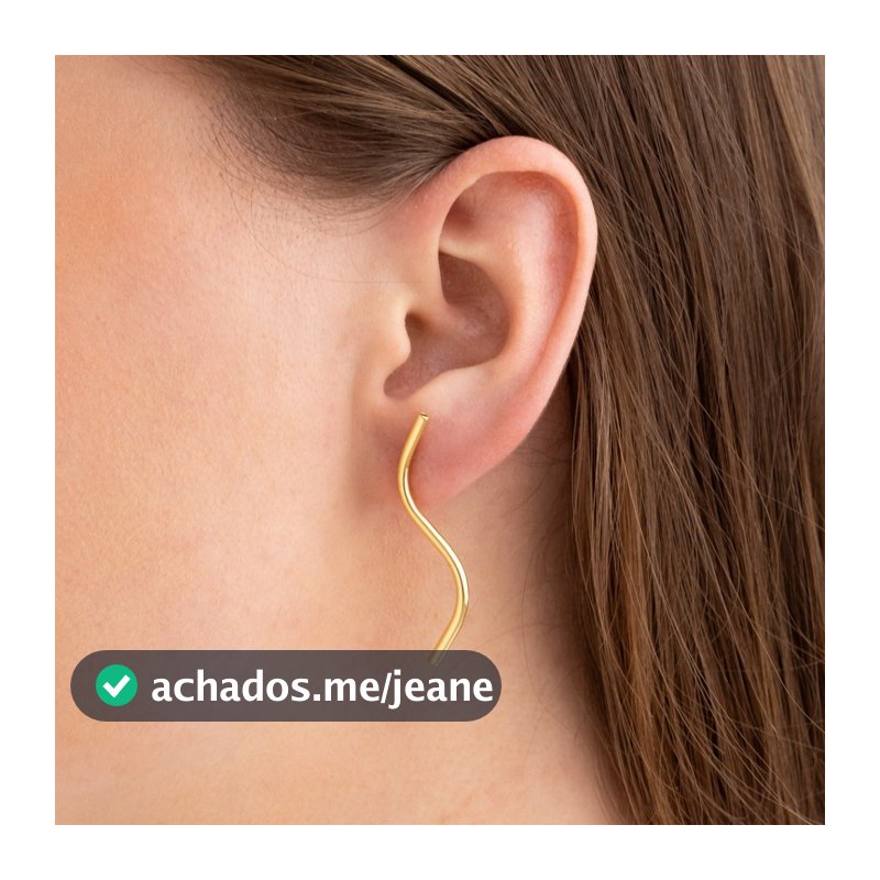 Brinco Feminino Dourado, Linha Elegante Semijoia Banhada a Ouro 18k, Delicado Uso Diário