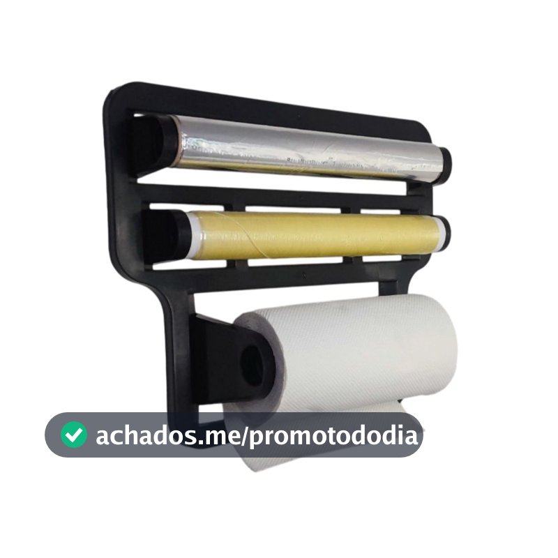 Porta Papel Toalha Triplo Suporte Branco Rolos Para Cozinha 4 em 1