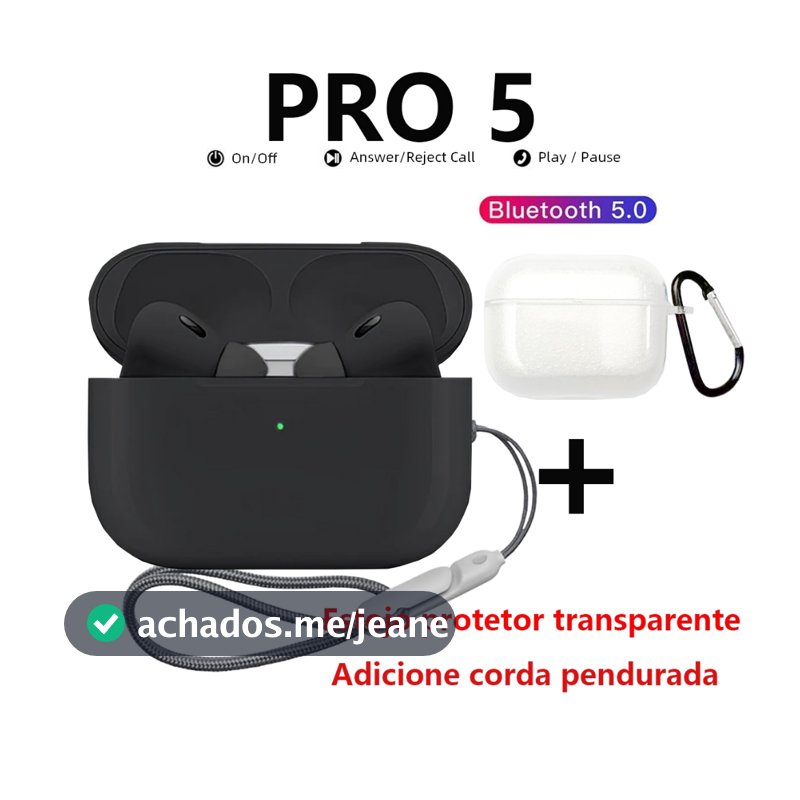 Fone De Ouvido AiPod pro 5 Bluetooth Sem Fio Com Microfone Fones esportivos Adequado