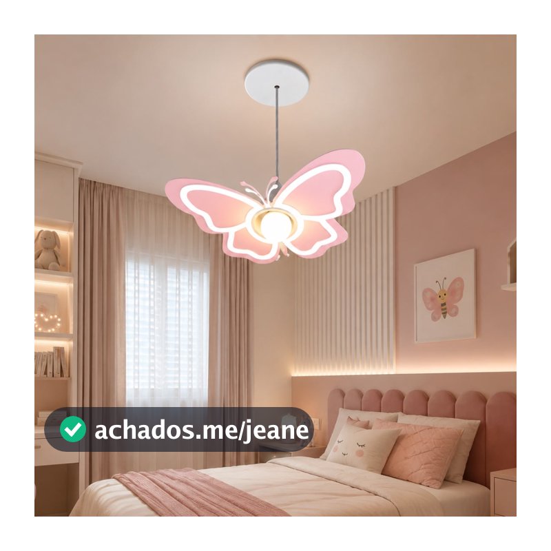Luminária Borboleta Estilo Pendente Ideal para Decoraçao Quarto Infantil