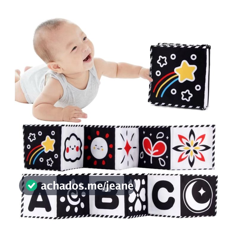 Livro De Pano Macio Preto E Branco De Alto Contraste Para Atividades De Tempo De Barriga Infantil Recém-Nascido , Natal