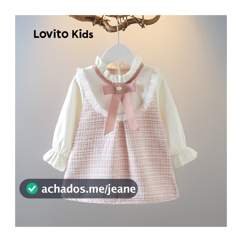 Lovito Kids Casual Vestido com Laço para Menina primavera/verão LNL123140