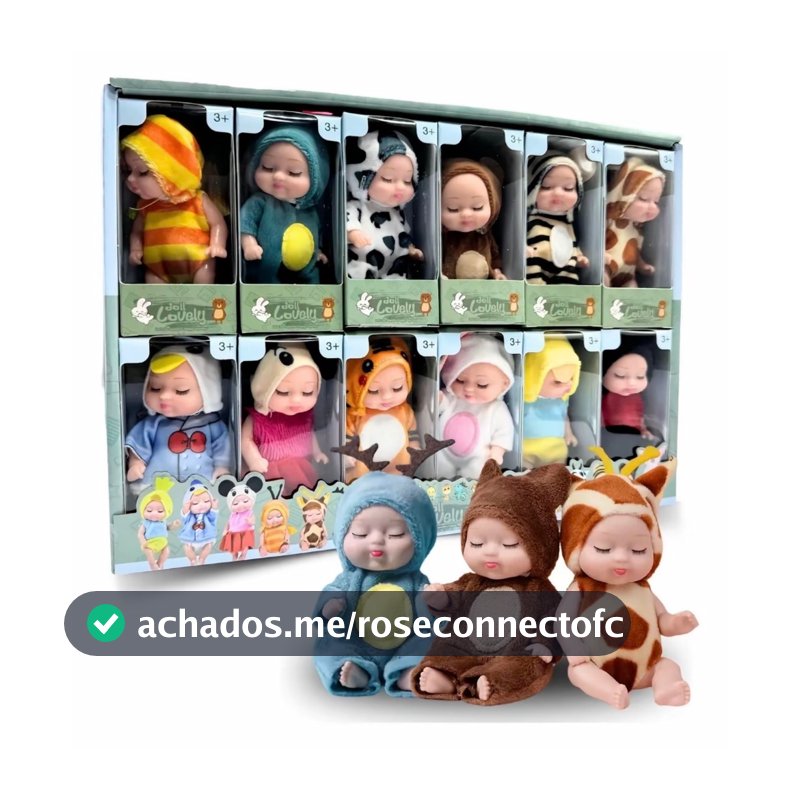 Kit Com 12 Mini Bebe Reborn Silicone Realista Coleção Completa Encanto Realismo Em Miniatura Bebês Fofas Presente Menina
