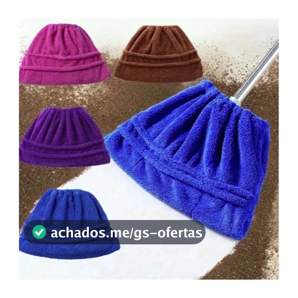 Capa Microfibra chão Reutilizável para Rodo e Vassoura Limpeza Cozinha/Móveis Cantos de Paredes-PA001