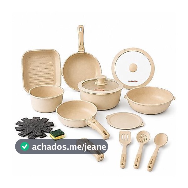 Conjunto Panelas Alumínio Antiaderente 17 Peças Brancas Cozinha Completa Qualidade