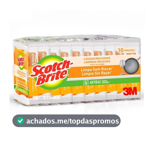 Kit com 10 Esponja Nao Risca Laranja SCOTCH Brite
