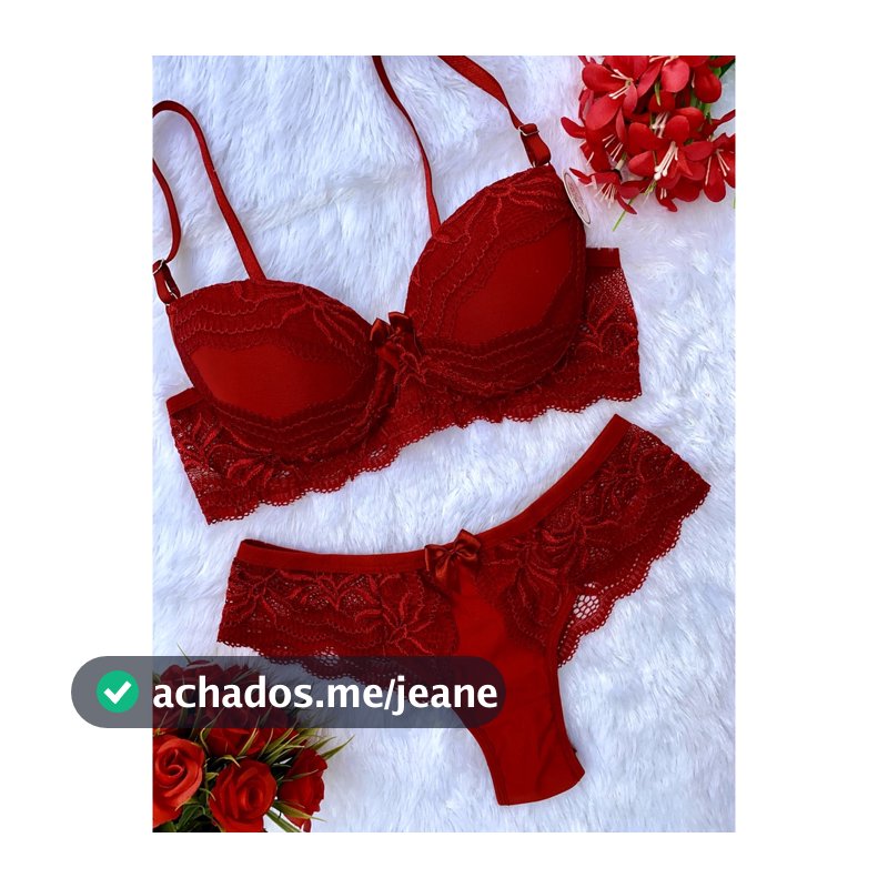 Conjunto com Bojo Bella Sutiã Calcinha Lingerie Fio Dental Sexy Sensual Renda