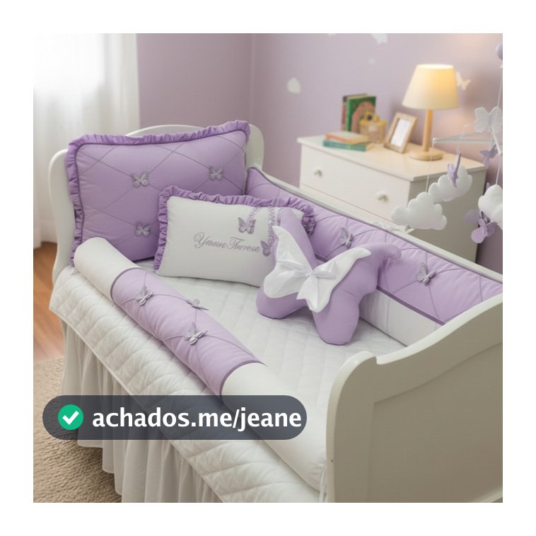 Kit Berço Americano 8 peças meninas SEM MOSQUITEIRO Borboleta de asa