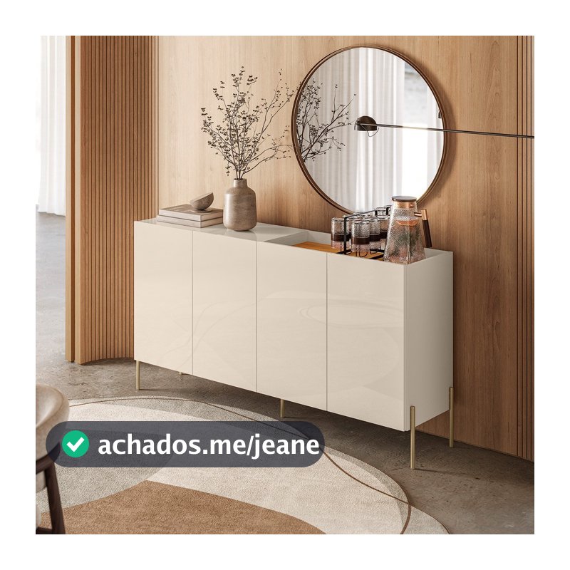 Buffet Hall De Entrada Aparador Cais Com 4 Portas E Prateleiras Decorativo Armazenamento Cozinha