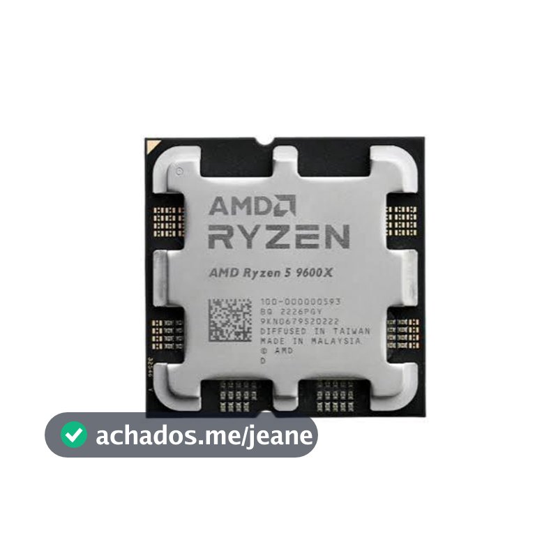 Processador AMD Ryzen 5 9600X, 3.9GHz (5.4GHz Turbo), 6-Cores 12-Threads, AM5 Novo (Sem Caixa ou Cooler)