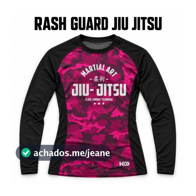 Camiseta Rash Guard Feminina Jiu Jitsu Nogi BJJ Compressão Segunda Pele UV60+ Grappling Lycra MMA