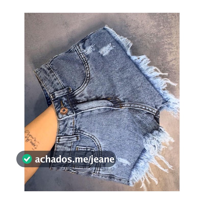 Short Jeans Feminino Cintura Alta Barra Desfiada Sem Lycra Blogueira