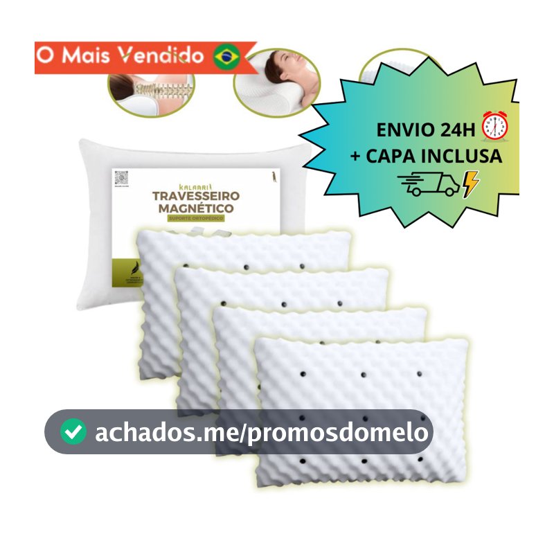 KIT Travesseiro Magnético Anti Ronco Ortopédico Massageador Anatomico Alivia Dor ENVIO IMEDIATO