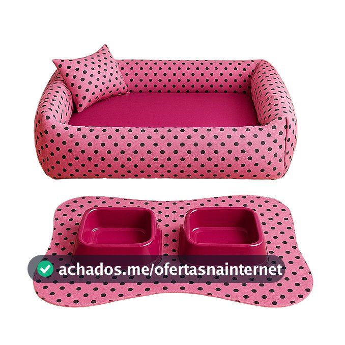 Kit Cama para cachorro e gato Pet Luxo De Fibra Tapete E Comedouro P a G