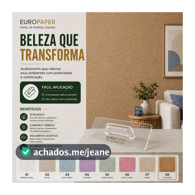 Papel de Parede Líquido Super Luxo Decoração de Vários Ambientes Internos