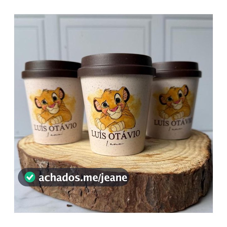 Copos Mini Bucks 250ml para lembrancinha de aniversário - O Rei Leão Aquarela - Fazemos todos os temas
