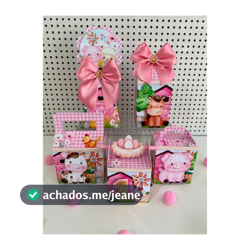 KIT PERSONALIZADO FAZENDINHA ROSA/LEMBRANCINHA FAZENDINHA/FESTA