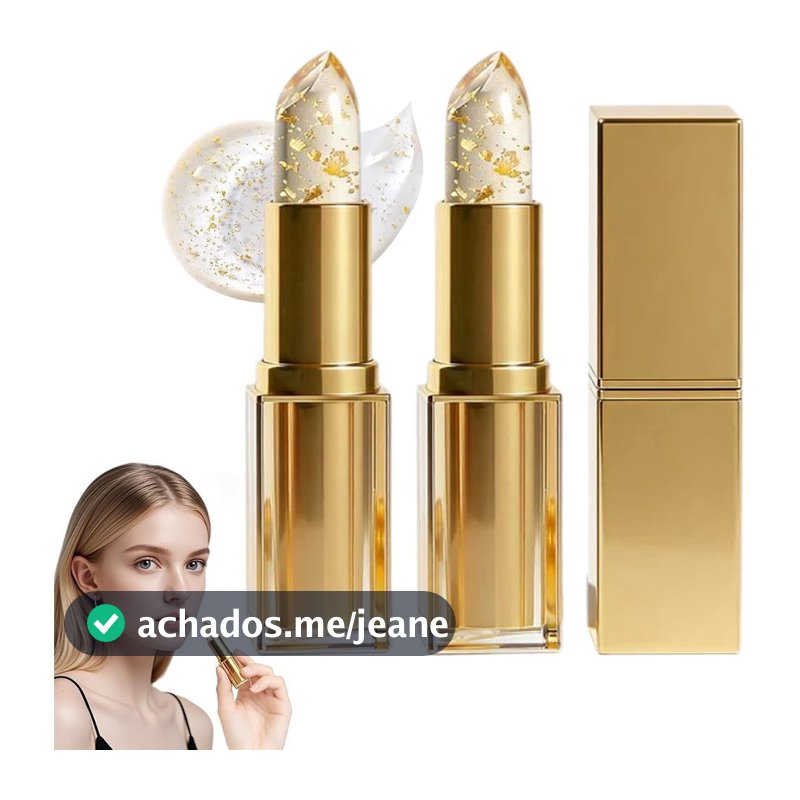 Cornel Jotru Tone-    Batom com ajuste de pH, batom Coellyo, batom transparente com folha de ouro, batom de cor duradou