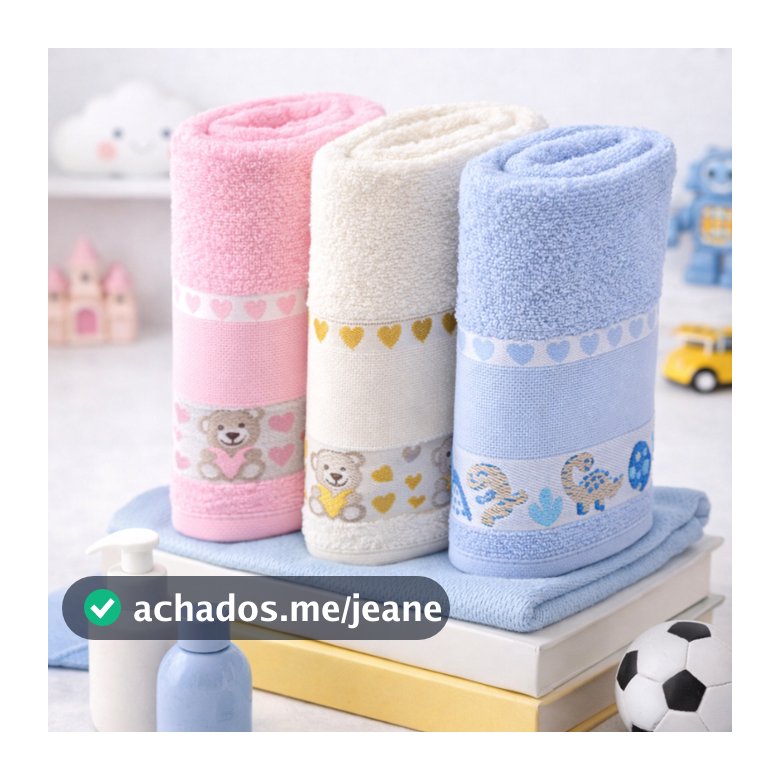 Toalha Banho Kids Infantil Menino Menina Criança Praia Bordar Ponto Cruz 100% Algodão Laune Haus